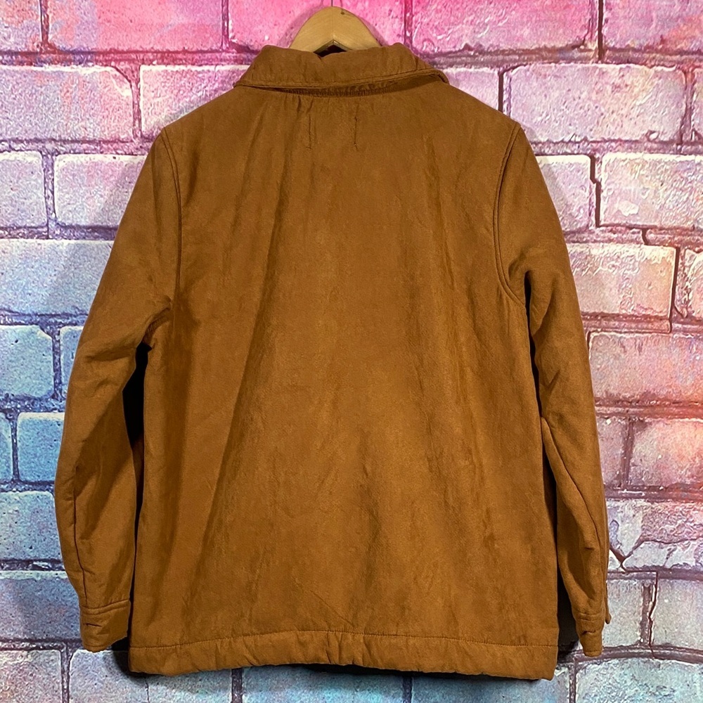 Boston Traders Sherpa Jacket Mens M Brown Fleece Lined Button Coat - Picture 3 of 10